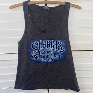 STURGIS 2021 Motorcycle Rally Dark Gray Tank Top BIKER Skeleton 81st Anniversary